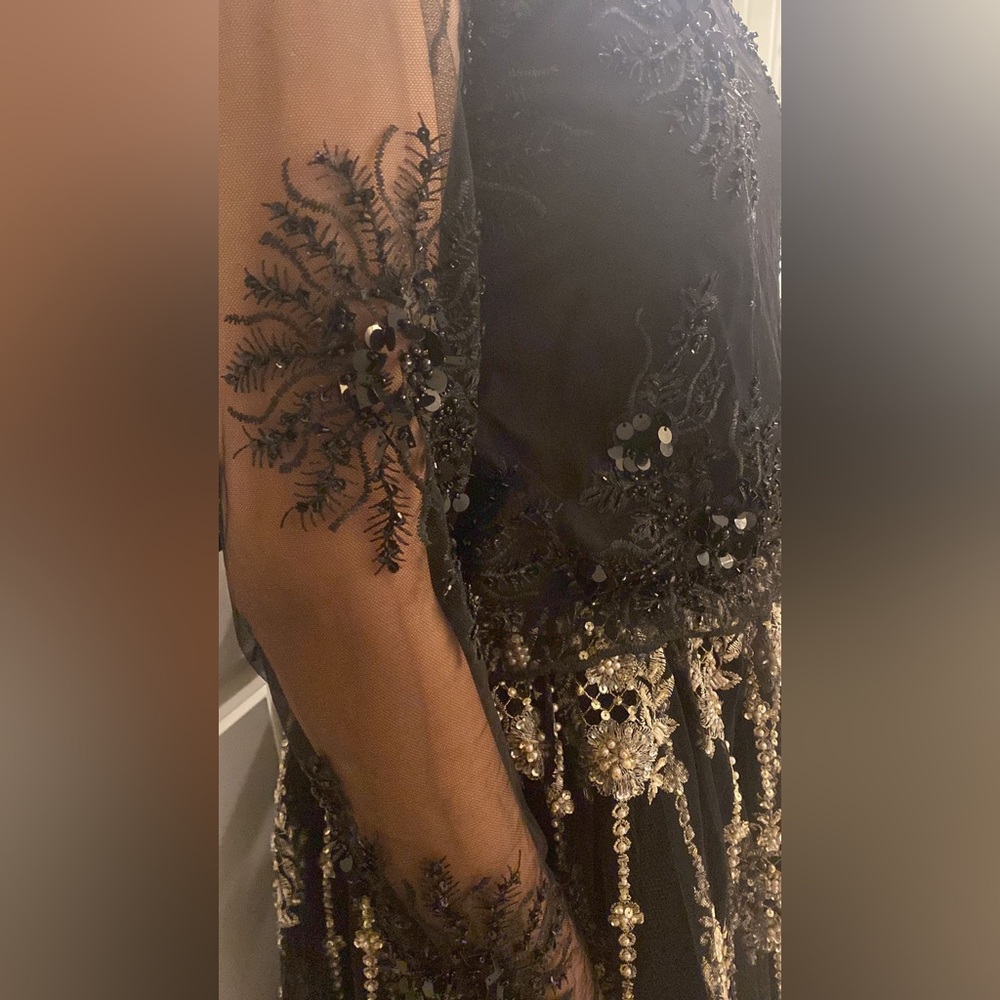 black pakistani long dress beautiful fashion skirt - Picture 8 of 11